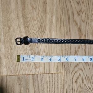 Allsaints Skinny Studded Black Leather Belt S/M/L